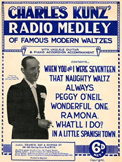 Images Dated 29th August 2017: Charles Kunz Radio Medley - Music Sheet Cover