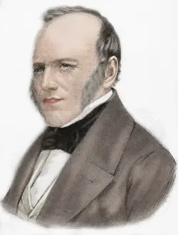 Charles Lyell (1797-1875). Engraving. Colored