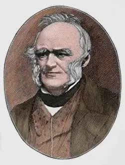 Bachelor Prints: Charles Lyell (1797-1875). Engraving. Colored