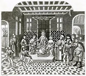 CHARLES V LE SAGE (WISE) King of France Perceiving the approach of Death, he recommends to his brothers his Family and Kingdom. Date: 1337 - 1380