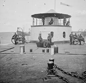 Charleston Gallery: Charleston Harbor, SC Deck and officers of USS. monitor Cats