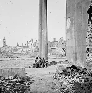 Charleston Prints: Charleston, SC View of ruined buildings through porch of