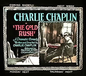 Charlie Collection: Charlie Chaplin The Gold Rush movie advertisement