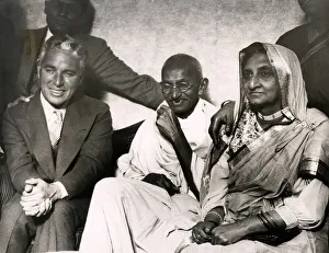 Pacifism Prints: Charlie Chaplin and Mahatma Gandhi, London, 1931