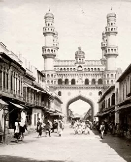 Ethnographic Collection: Charminar, Hyderabad, India, street scene
