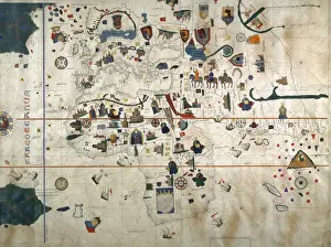 Museo Prints: Chart by Juan de la Cosa (1450-1510). Spain. Madrid. Mavy Mu