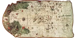 Beaux Prints: Chart by Juan de la Cosa (1500). SPAIN. Madrid