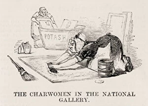 The charwomen in the National Gallery. A cartoon about the conservation controversy at