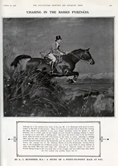 Jumps Prints: Chasing in the Basses Pyrenees - Sir Alfred James Munnings