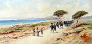 Images Dated 26th April 2012: Chasseurs d Alpins (the Blue Devils) marching