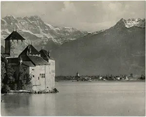 Chateau Prints: Chateau of Chillon, on the shore of Lake Geneva