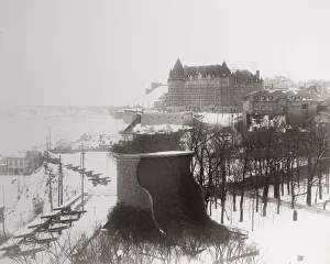 Quebec Prints: Chateau Fronenac, Quebec, Canada, in winter snow