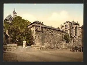 Chambery Prints: The Chateau and the monument Maistre, Chambery, France