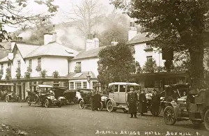 Chauffeurs Prints: Chauffeurs and cars, Burford Bridge Hotel, Box Hill, Surrey