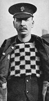 Checked knitted chess board vest, WW1