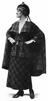Tipperary Prints: Checked Tipperary costume from Paris, womens fashion, WW1