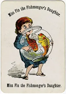 Fishmonger Prints: Cheery Families - Miss Fin the Fishmongers Daughter