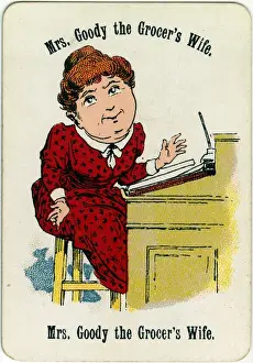 Grocer Prints: Cheery Families - Mrs Goody the Grocers Wife