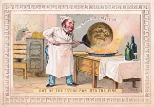 Cooked Prints: Chef with pudding on a Christmas card