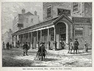 The Chelsea Bun House in 1810, originator of the Chelsea bun and patronised by Hanoverian royalty