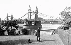 Chelsea Suspension Bridge, London, River Thames