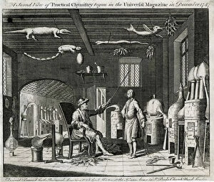Images Dated 4th July 2018: Chemist Laboratory Science Chemistry 1747 Surrounded