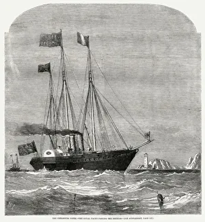 Images Dated 3rd September 2019: The Cherbourg Fetes, the Royal Yacht passing the Needles