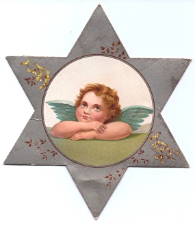 Images Dated 1st December 2015: Cherub on a Christmas or New Year card