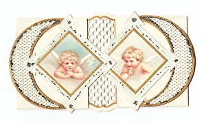 Lattice Prints: Two cherubs on a greetings card