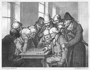 1800 Collection: Chess in Paris Cafe