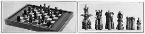Hobby Prints: Chess set made from gun cartridges, WW1