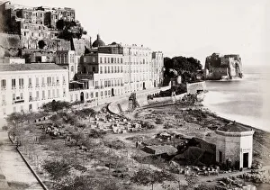 Defensive Structure Prints: Chiatamone Naples and Castell dell Ovo, Italy