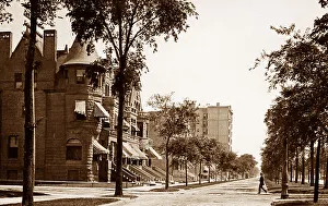 Chicago Grand Boulevard - hand coloured when published