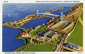 Worlds Prints: Chicago Worlds Fair 1933 - Aerial View of the Fair Grounds