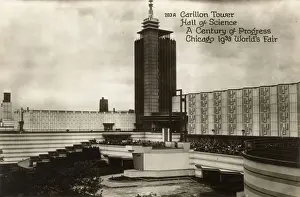 Carillon Prints: Chicago Worlds Fair - Carillon Tower, Hall of Science