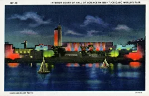 Chicago World's Fair - Hall of Science by night