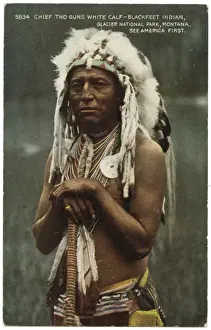 Headdress Prints: Chief Two Guns White Calf, Blackfeet Indian, Montana, USA