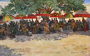 Umbrellas Collection: Chiefs at Accra, Ghana, Gold Coast, West Africa