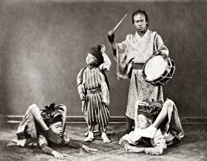 Acrobats Gallery: Child acrobats, Japan, circa 1870s