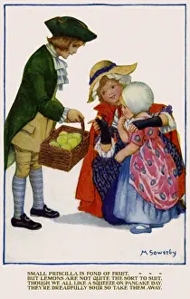 Millicent Prints: Child & basket of lamons