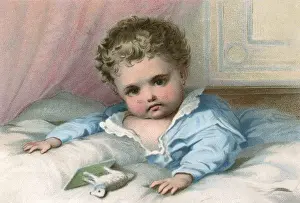 C1880 Prints: CHILD IN BED 1 / 3 C1880