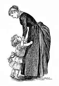 Child Clings to Mother