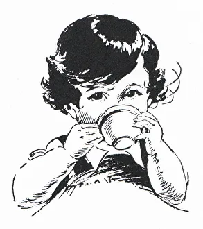 Housekeeping Prints: Child Drinking