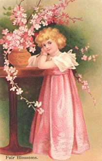 Blossoms Prints: Child & Flowers