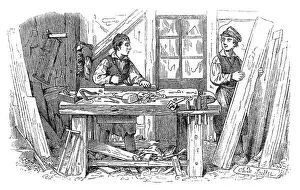 Carpenter Prints: Child labour in carpenters shop