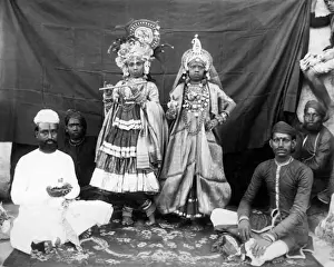 Child musicians in ornate costume, India