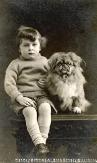 Pekingese Prints: Child with Pekingese