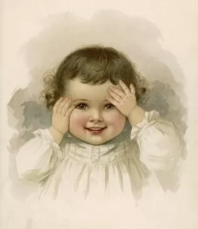 Child Plays Peep-Bo 1890