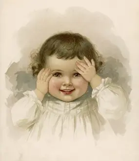 Child Plays Peep-Bo 1890