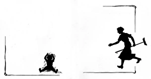 Images Dated 3rd November 2011: Child plays with straw, mother comes running